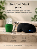 The Cold Start: ice roller with steel gua sha and Bluetooth sleep mask